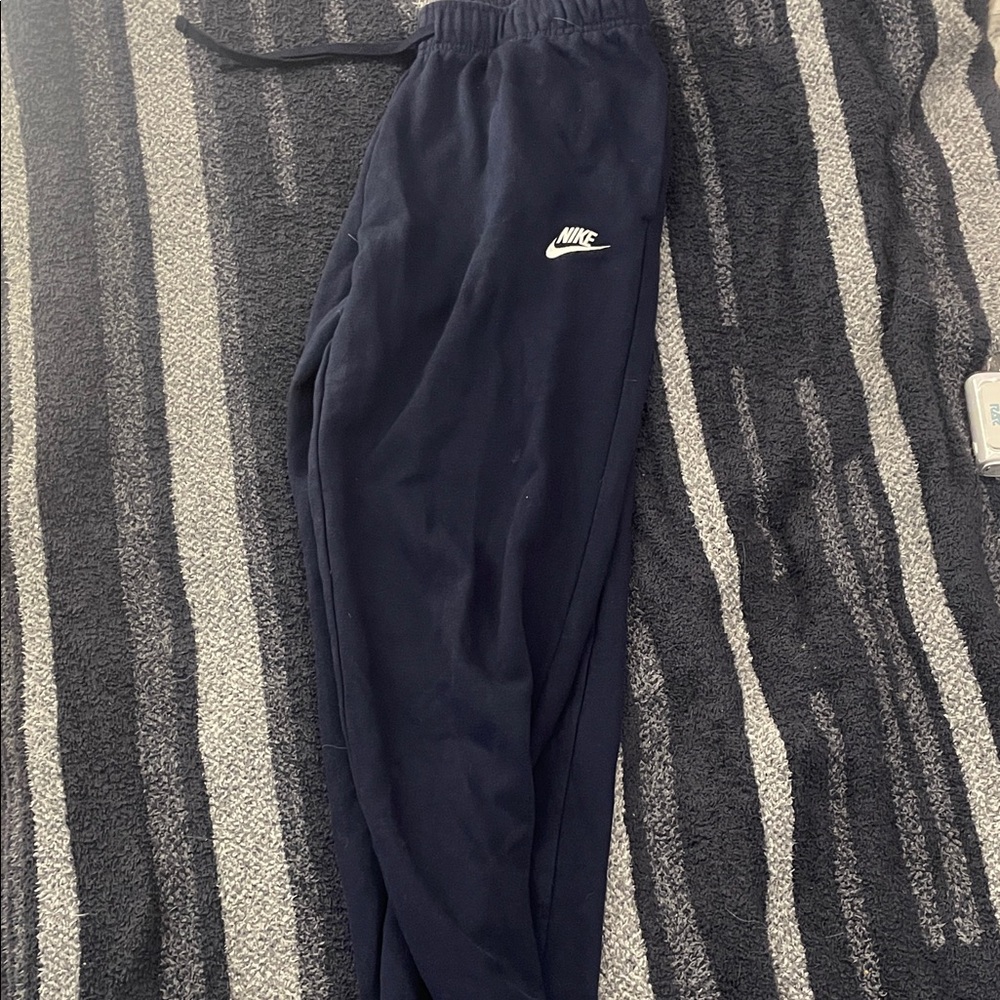Nike Youth Navy Sweat Joggers with White Logo